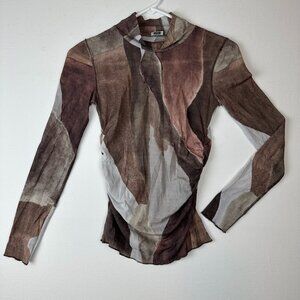 Wilfred Earthy Tone Long Sleeve Blouse XS